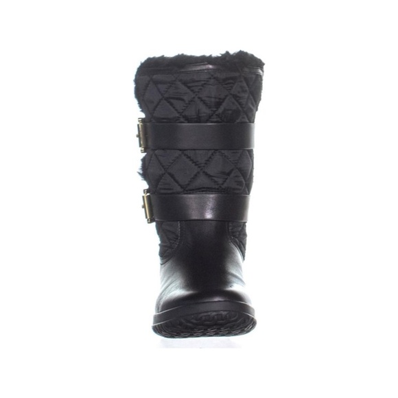 NEW Michael Kors FLAT Aaron fur trimmed quilted leather winter Boots 10 - Picture 15 of 15